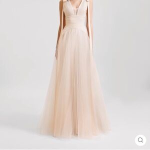 Gemy Maalouf NEVER WORN Elegant Cream Evening Gown/ Prom Dress